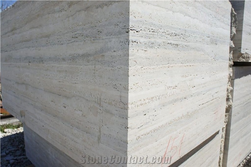 Italy Roman Silver Fosse Travertine Slab