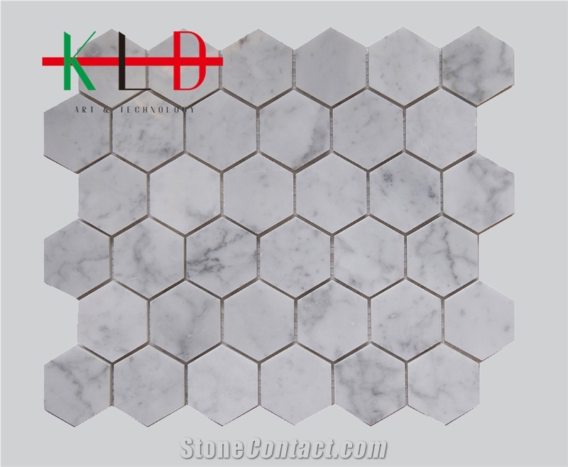 Kitchen Backsplash Tile Hexagon Mosaic Marble