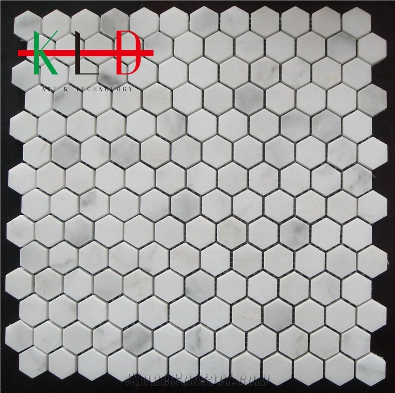 Kitchen Backsplash Tile Hexagon Mosaic Marble
