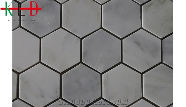 Kitchen Backsplash Tile Hexagon Mosaic Marble