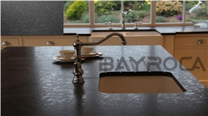 Leathered Finish Steel Grey Granite Countertops