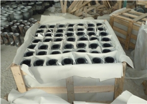 Light Grey Granite Vase and Lamps for Tombstone