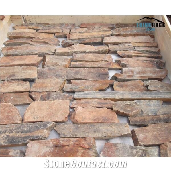 Lightweight Stone Wall Natural Rusty Slate Stone