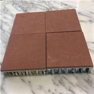 Maple Red Sandstone Veneer Honeycomb Panels