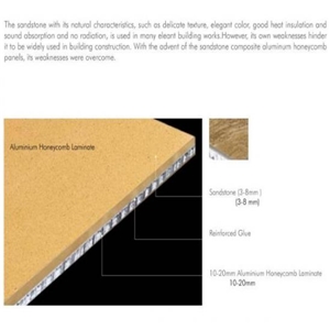 Maple Red Sandstone Veneer Honeycomb Panels
