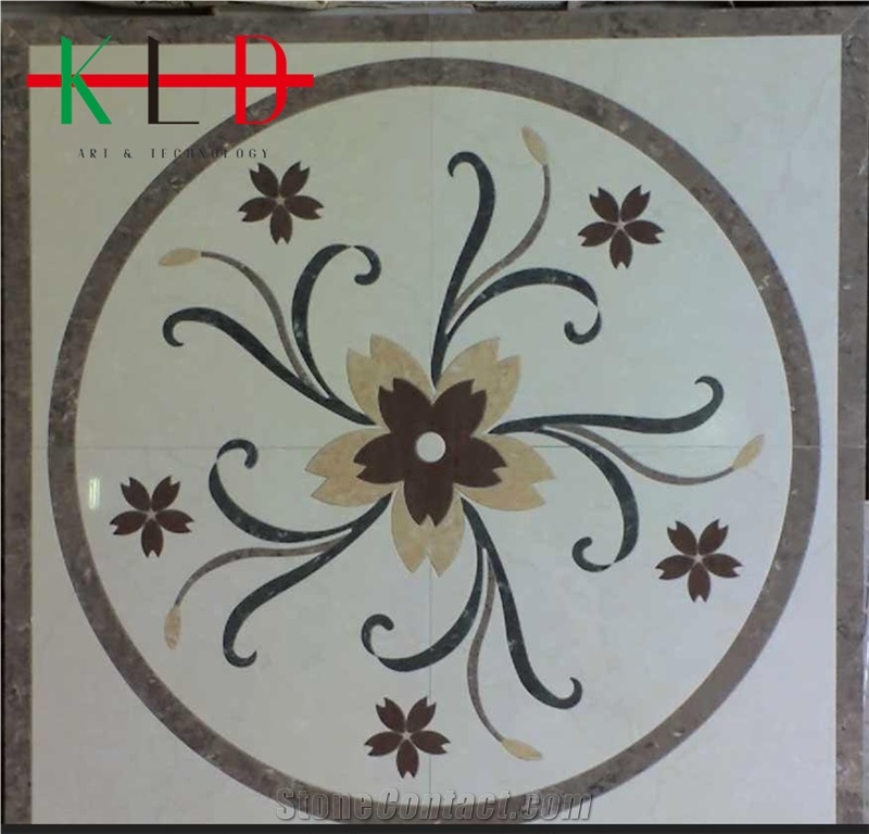Marble-Tiles Water Jet Square Medallions for Floor