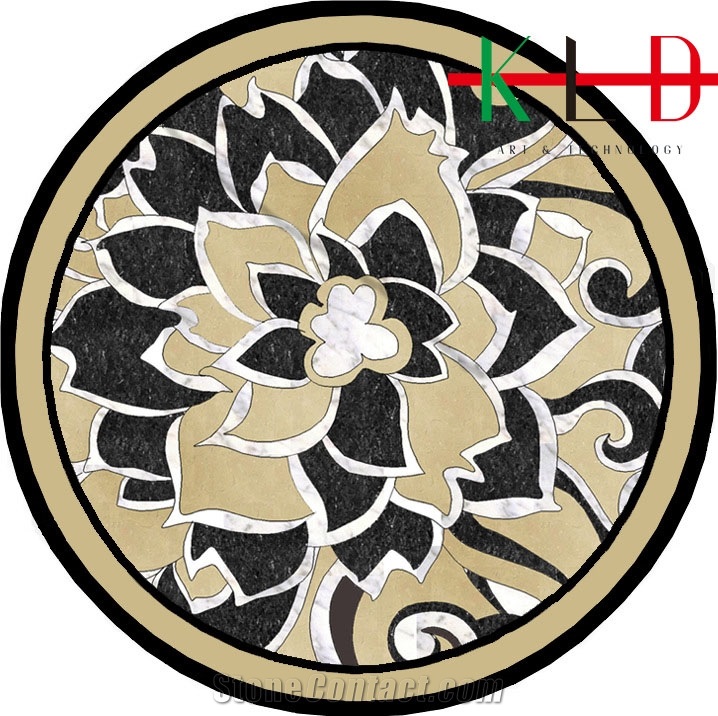 Marble-Tiles Water Jet Square Medallions for Floor