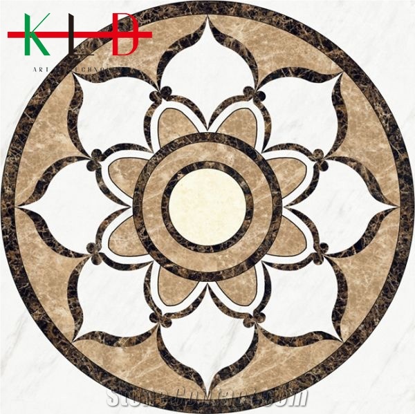 Marble-Tiles Water Jet Square Medallions for Floor