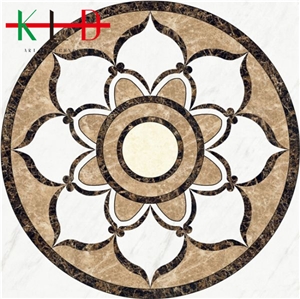 Marble-Tiles Water Jet Square Medallions for Floor