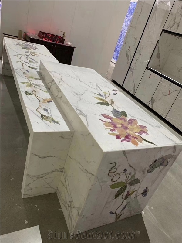Marble Waterjet Madallions Table