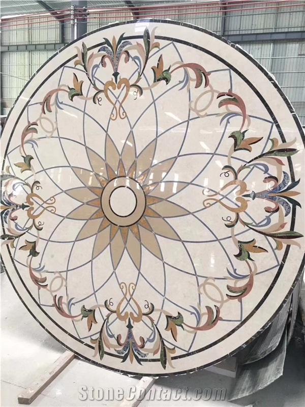Marble Waterjet Madallions Table