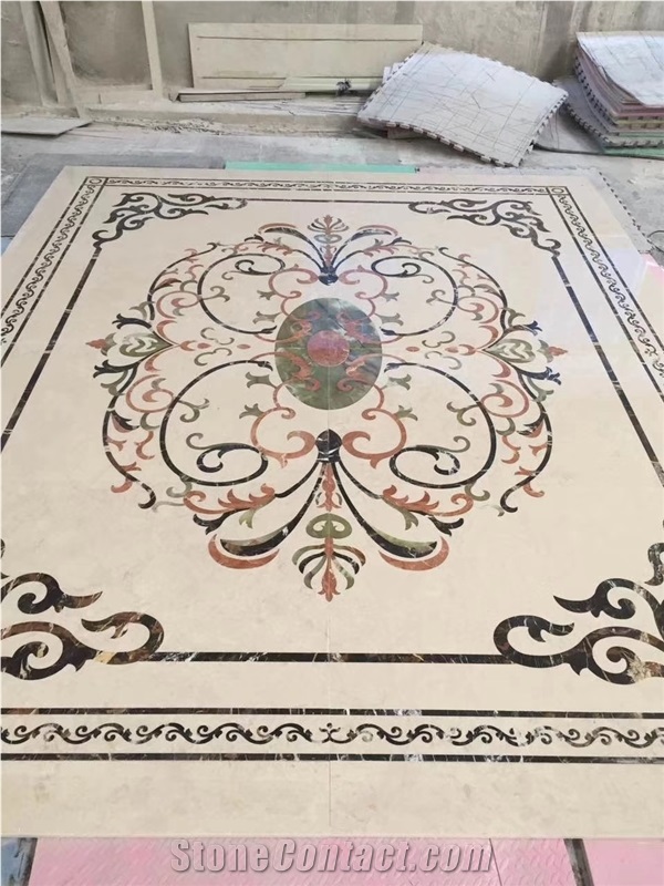 Marble Waterjet Madallions Table
