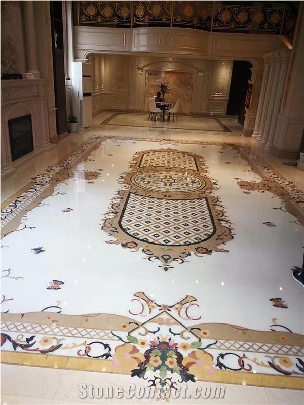 Marble Waterjet Madallions Table