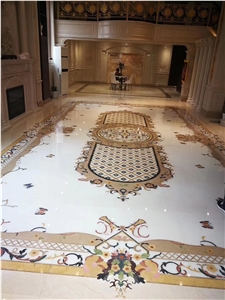 Marble Waterjet Madallions Table