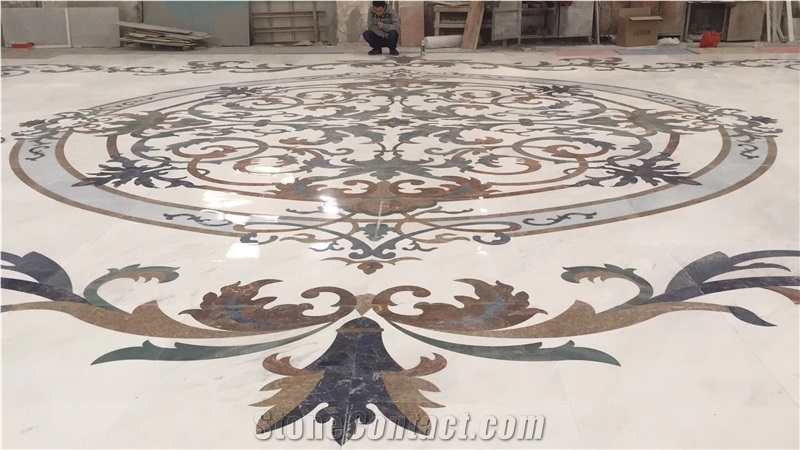 Marble Waterjet Madallions Table