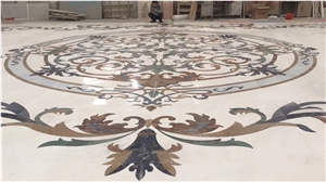 Marble Waterjet Madallions Table