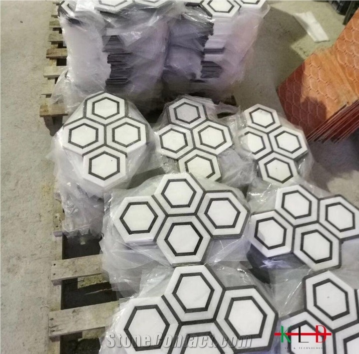Mix Color Bathroom Knot Marble Mosaic Tile Sheets