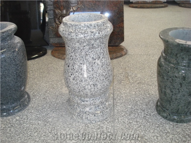 Modern Design Grey Granite Flower Pot for Cemetery