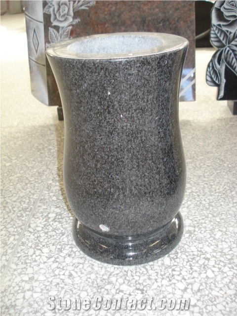Modern Design Grey Granite Flower Pot for Cemetery