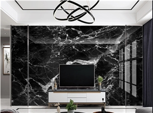 Nero Marquina Black Artificial Marble Stone Slab