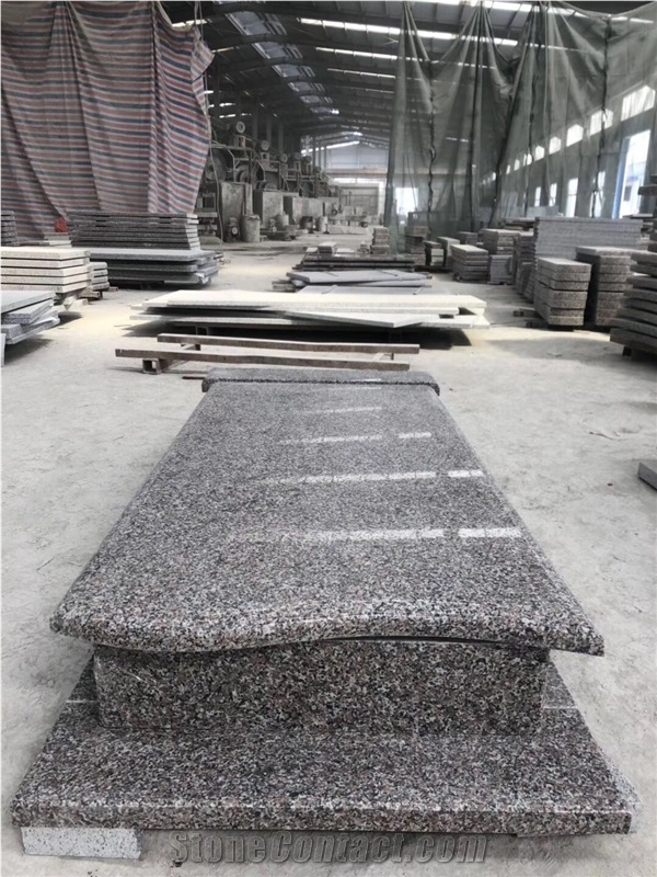 New G664 Pink Granite Tombstone Monuments