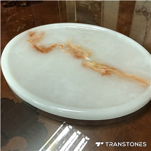 New Transtones Polished Faux Onyx Candy Tray