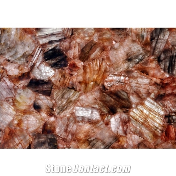 Orange Semiprecious Stone Composite Agate Slabs