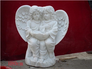 Outdoor Hand Carved Marble Child Angel Statue