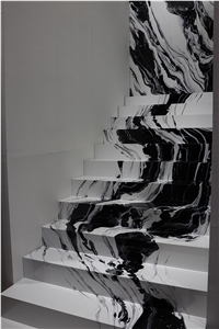 Panda White Marble Steps, Stone Stair