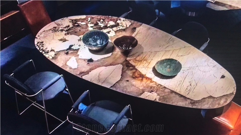 Pandora White Marble Table Top,Coffee Table Top