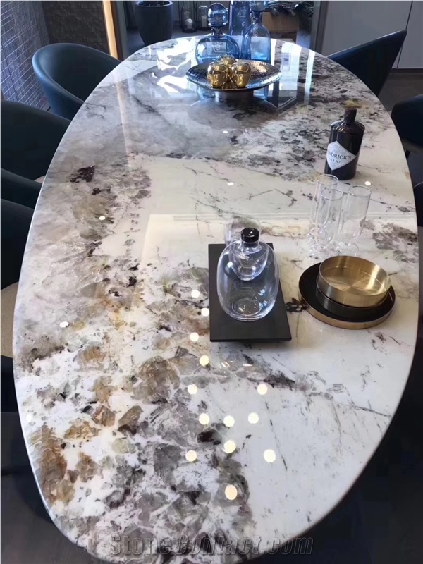 Pandora White Marble Table Top,Coffee Table Top