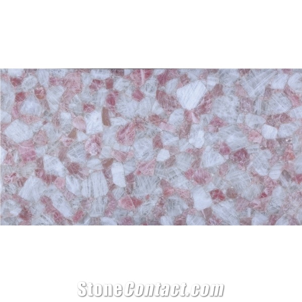 Pink Crystal Tiles Semiprecious Stone Agate Slabs