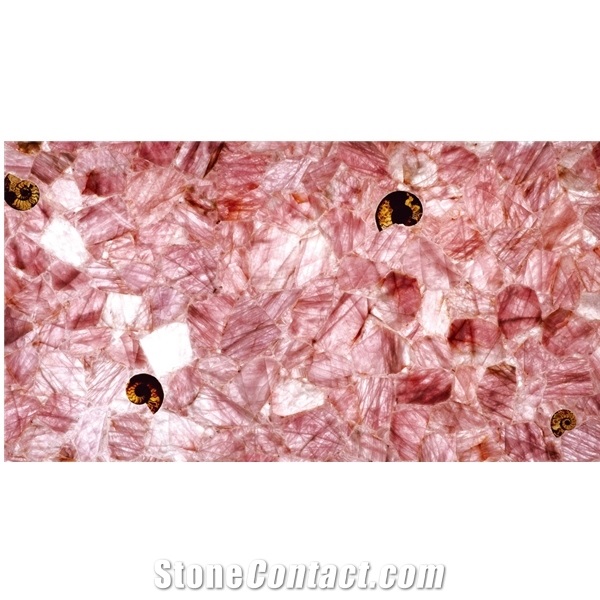 Pink Crystal Tiles Semiprecious Stone Agate Slabs