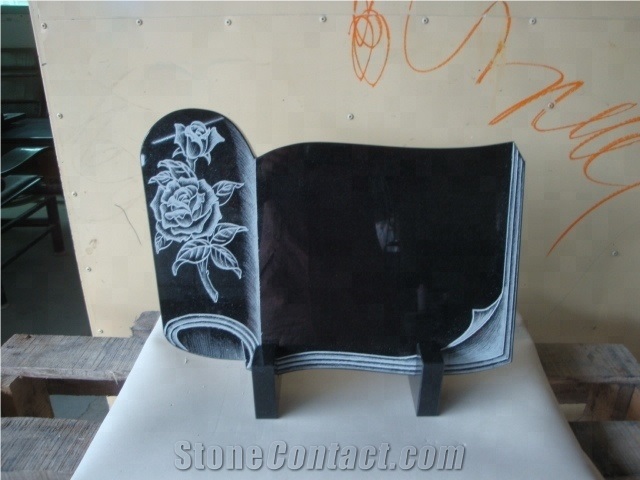 Polished Black Granite Engraved Memorial Plaques