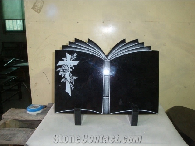 Polished Black Granite Engraved Memorial Plaques