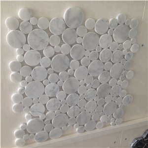 Polished Carrara White Marble Pattern Mosaic