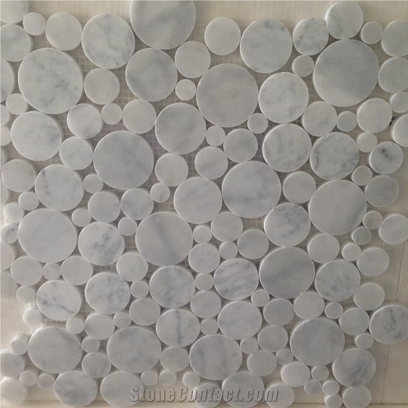 Polished Carrara White Marble Pattern Mosaic