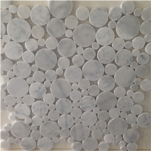 Polished Carrara White Marble Pattern Mosaic