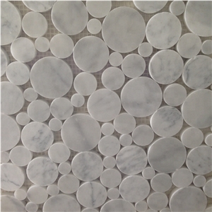 Polished Carrara White Marble Pattern Mosaic