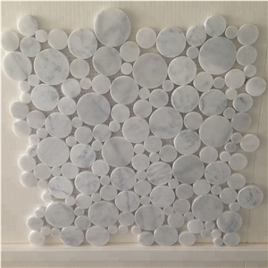 Polished Carrara White Marble Pattern Mosaic