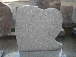 Polished Light Grey Granite Memorial Monument
