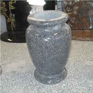 Polished Light Grey Granite Vase for Columbarium