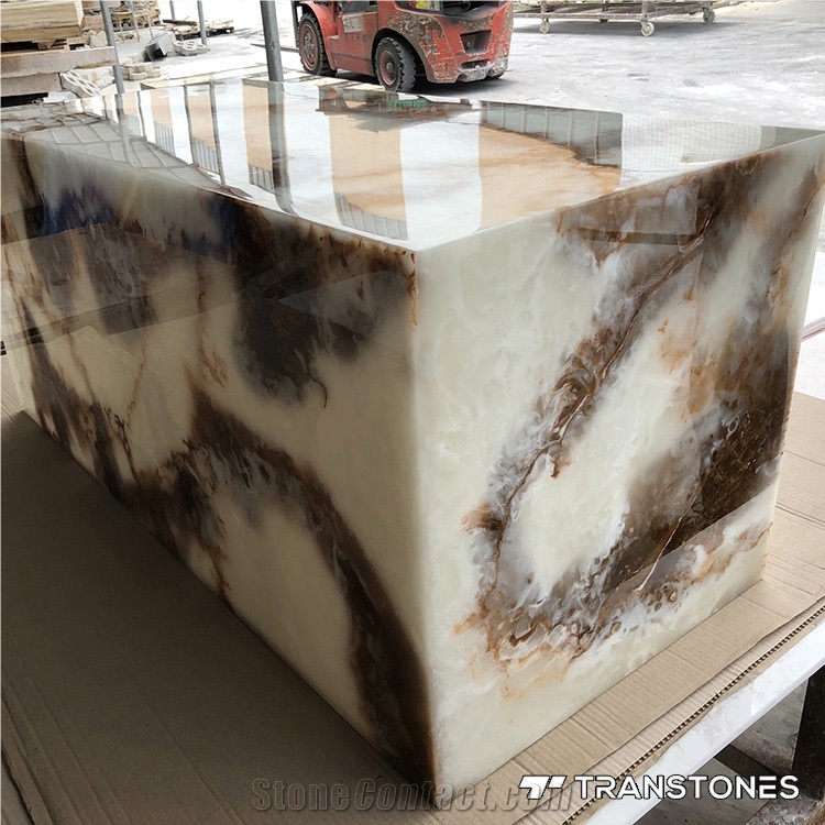 Polished Translucent Faux Onyx Light Box