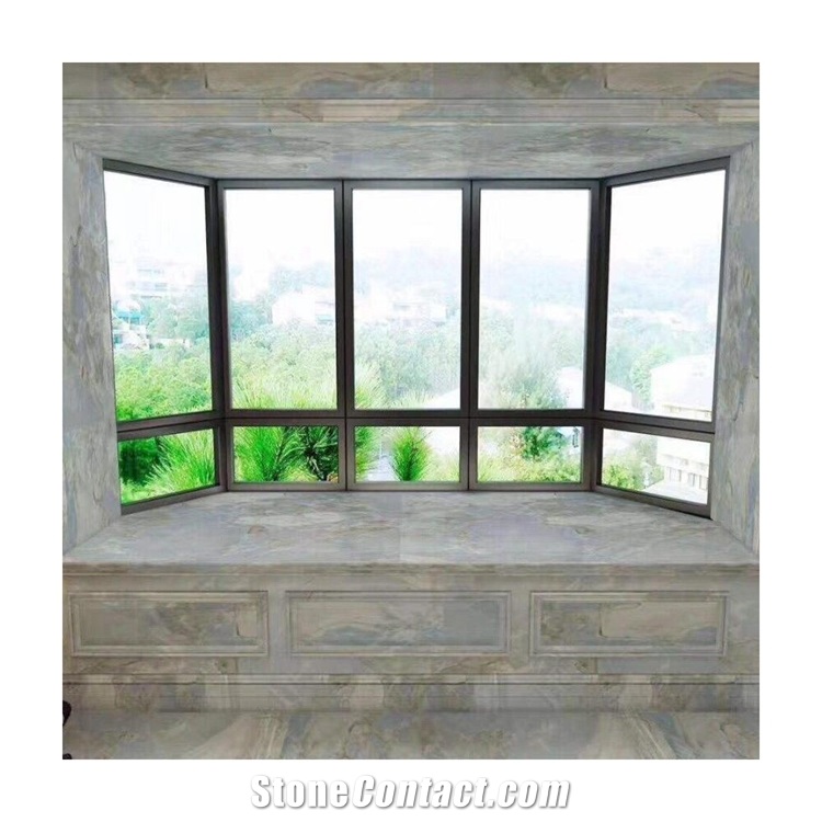 Polished Wall Cladding China Sky Blue Marble Slab