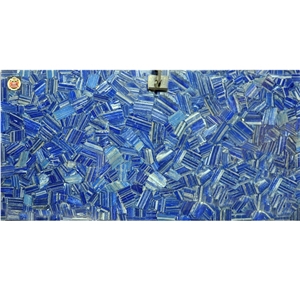 Primary Color Blue Agate Semiprecious Stone Slabs