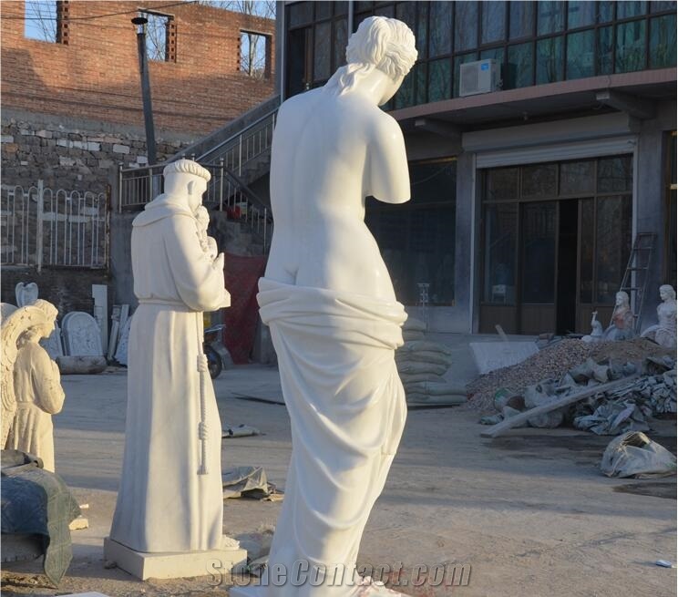Pure White Marble Broken Arm Venus Statue