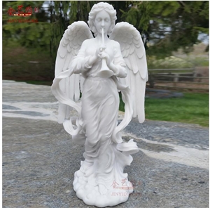 Pure White Marble Music Angle Statue Pure White Marble Music Angle Statue