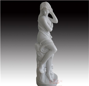 Pure White Marble Sea"S Daughter Statue