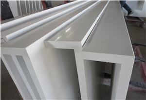 Pure White Quartz Vanity Top, 45 Degree Mitred Cut