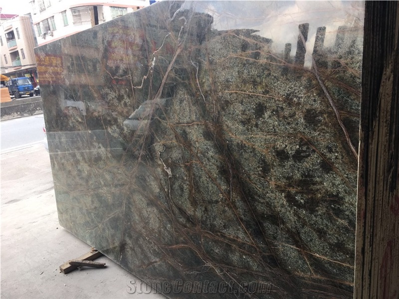 Rainforest Green Bidasar Marble Slab